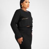 AMY EMBELLISHED CROPPED JACKET SET